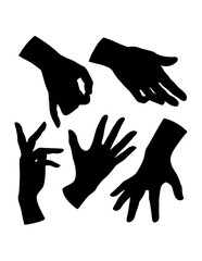 hand sign and symbol black silhouette