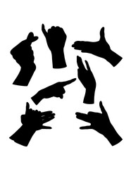 hand sign and symbol black silhouette