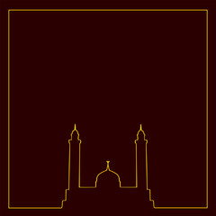 Ramadan or Eid Mubarak with Brown Background Template. Vector Illustration Graphic Design.