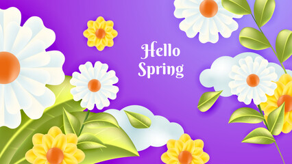 Purple spring floral background vector