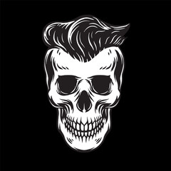 Barber skull vector illustration