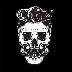 Barber skull vector illustration