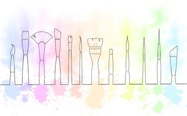 Set of hand-drawn brushes for painting