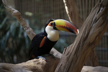 Fototapeta premium A toucan at The Green Planet in Dubai, United Arab Emirates. Generative AI