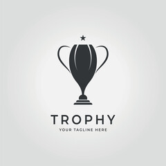 cup trophy logo icon vector design illustration simple vintage old