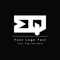 Premium Initial Letter BQ logo design. Trendy awesome artistic black and white colorBQ QB initial based Alphabet icon logo