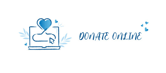 Online Donation banner. Giving Online. Donate Now Illustration. Charitable Giving vector illustration.