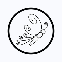 butterfly icon vector design illustration line art