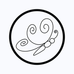 butterfly icon vector design illustration line art