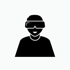 Virtual Reality Icon. 360 Degree View, Virtual Reality Helmet - Panorama  Illustration As A Simple Vector Sign & Trendy Symbol for Design and Websites, Presentation or Mobile Application.   