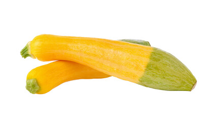 Fresh yellow and green zucchini on transparent png