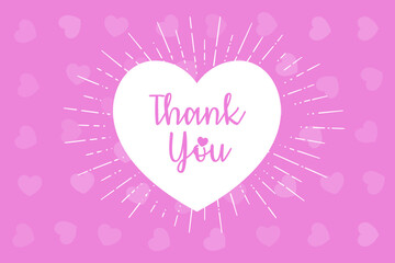 Thank You Handwritten style Card Illustration.