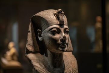 Ancient Egyptian Statue in the Luxor Museum, Luxor, Egypt, November 19, 2021. Generative AI