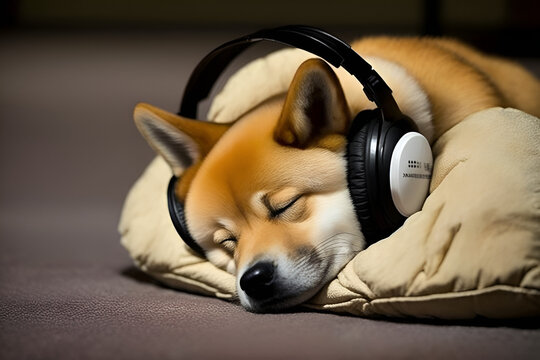 音楽を聴きながら寝る犬、AI
