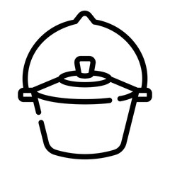 cooking pot line icon