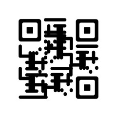 QR code black icon, vector iillustration in trendy style. Editable graphic resources for many purposes.