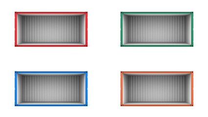 cargo container transportation merchandise on white background. 3d rendering