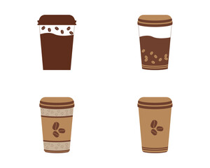collection of paper coffee cup illustrations