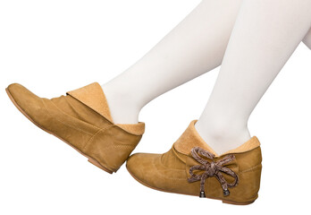 Brown woman shoes isolated