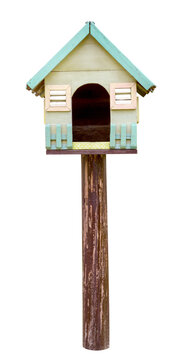 Vintage bird house isolated