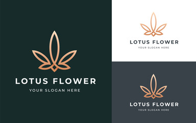 Beauty spa lotus flower logo design boutique symbol vector illustrations