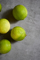 Close up lime on gray background
