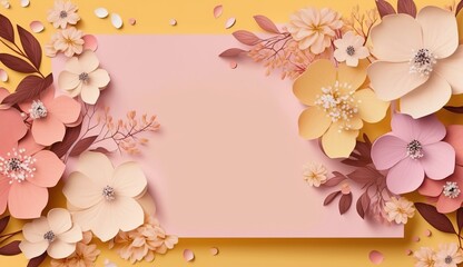 Beautiful composition of spring flowers for mothers day with copy space for text, Generative ai