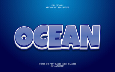 Obraz premium Ocean text effect. Editable text effect