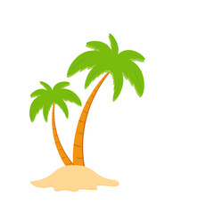 Obraz premium Beach coconut tree, seaside palm tree, coconut tree or island palm tree.