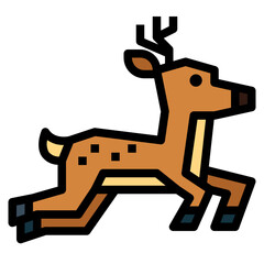 deer filled outline icon style