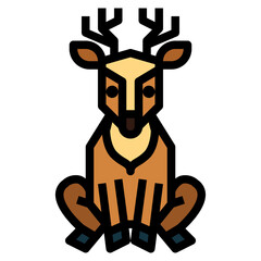 deer filled outline icon style
