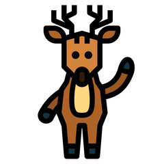 deer filled outline icon style