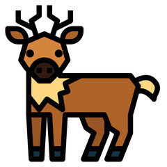 deer filled outline icon style