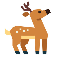 deer flat icon style