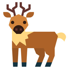 deer flat icon style