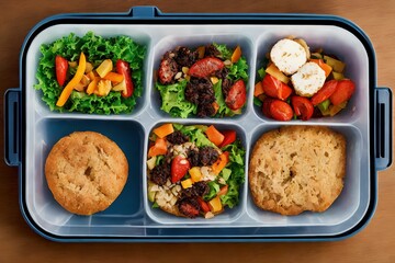 food meal lunch box set, generative art by A.I