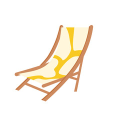 Beach umbrella and beach chair isolated