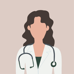 Fototapeta premium Vector of woman female doctor element transparent blank face illustration