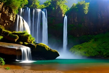 waterfall in the mountains