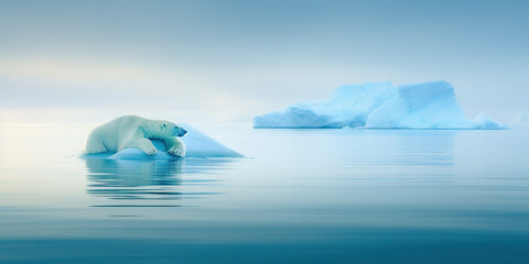 The Tragic Reality of Melting Ice Polar Bears Stranded on Shrinking Icebergs - Generative AI