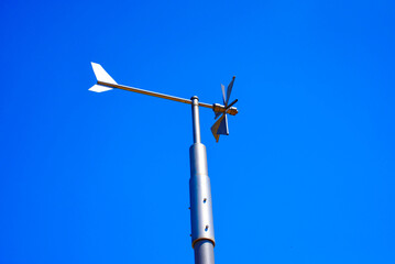 Anemometer wind speed indicator and measuring device. stainless steel tube post. wind vane, weather...