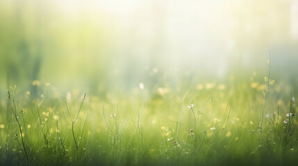 Fototapeta na wymiar green grass meadow background, Generative AI