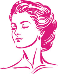 Beautiful Girl Logo for Beauty Cosmetics or Skin Product