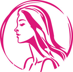 Beautiful Girl Logo for Beauty Cosmetics or Skin Product
