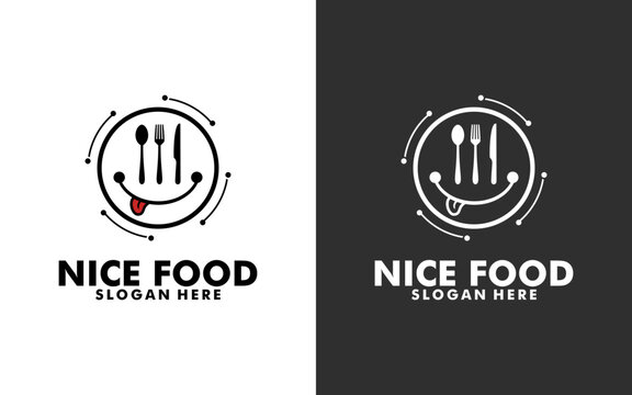 nice food logo vector , food emblem for cafe, restaurant, street food and other