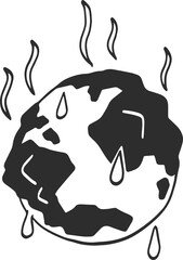 earth sweating illustration.