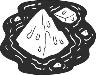 melting iceberg illustration.