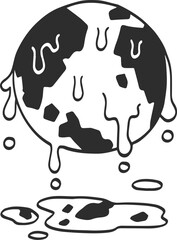 earth melting illustration.