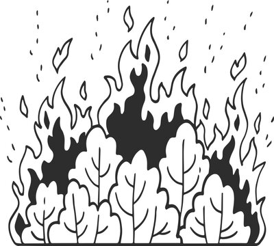 wildfire cartoon illustration.