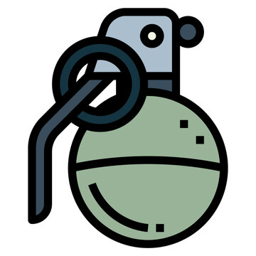 green grenade icon with black outline clip art preview